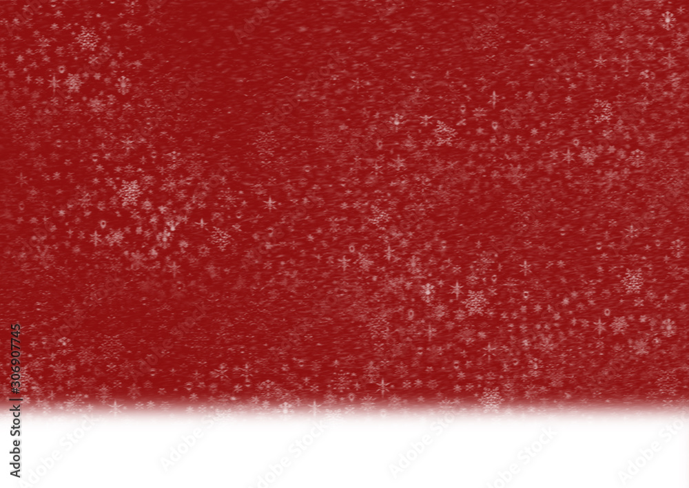 Snowfall red background with snowflake, for christmas