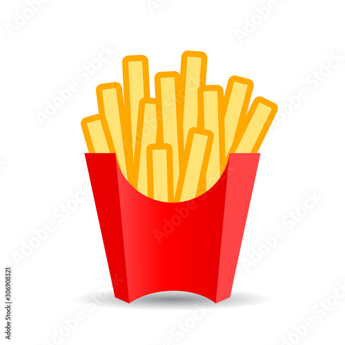 Full box of fries vector icon