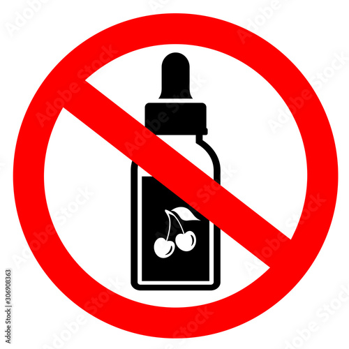 No flavored e-liquid vector sign