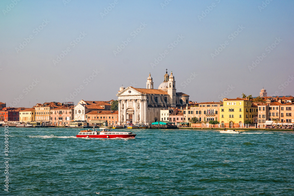 The view of venetian lagoon in the afternoon
