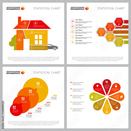Set of modern infographic outline