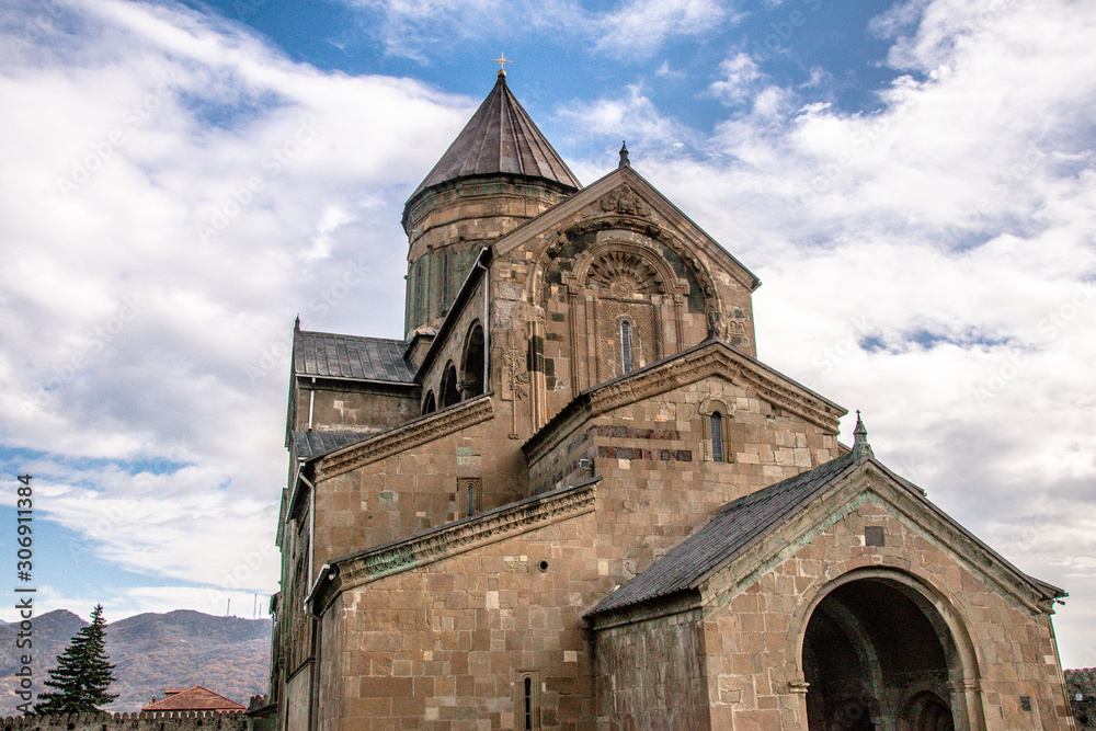 Church Svetitskhoveli Cathedral in Georgia in Mtskheta historical tourist place