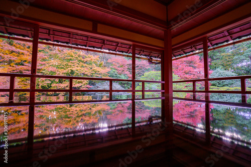 日本家屋から見た紅葉