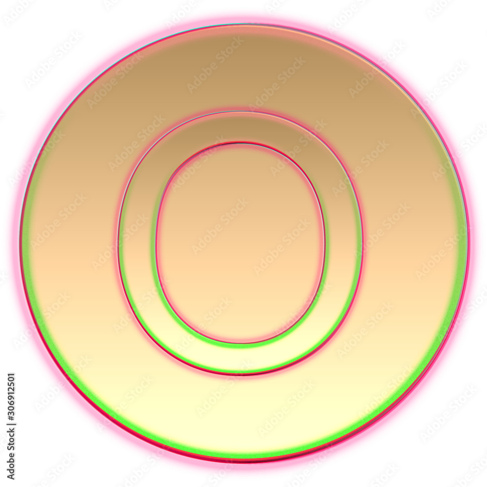 Neon Gold Coin Letter - O Neon Gold Coin Letter - O