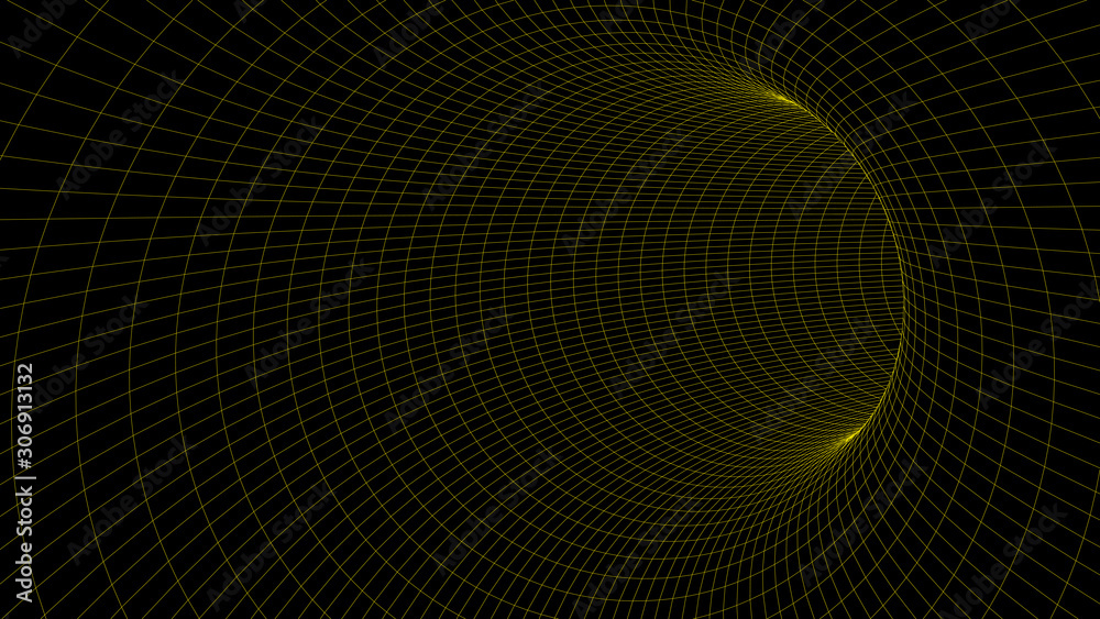 Vector illustration. 3D corridor mesh. Frame tunnel. Vector illustration. 3D corridor mesh. Frame tunnel.