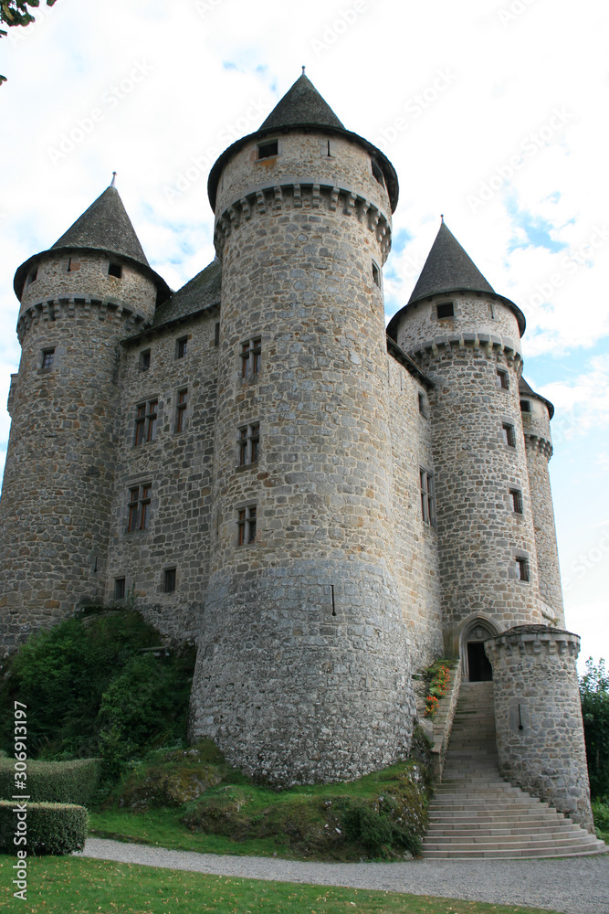 medieval castle in lanobre (france)