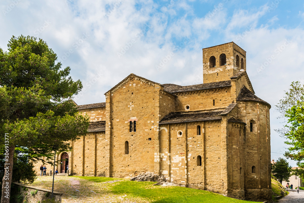 Ancient medieval town of San Leo. Churches and castle that made history. Rimini, Italy