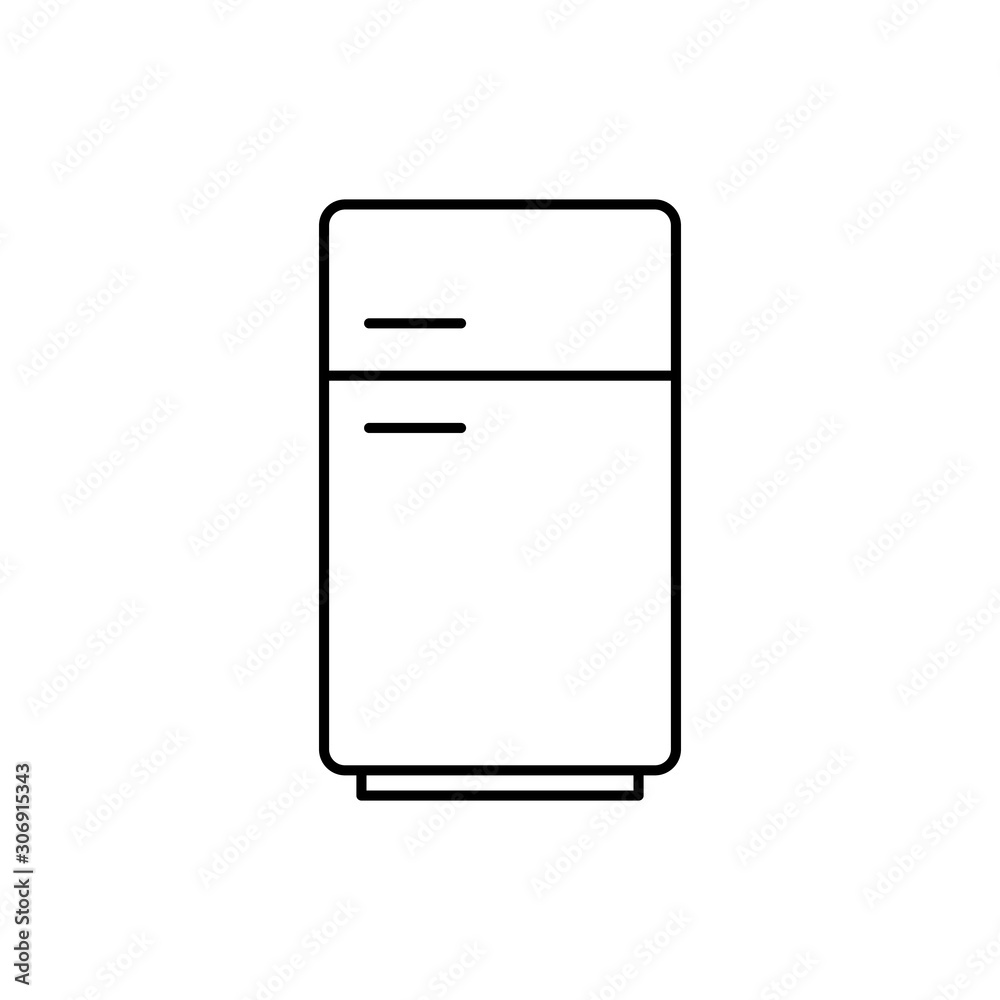 Refrigerator icon line style simple design Refrigerator icon line style simple design