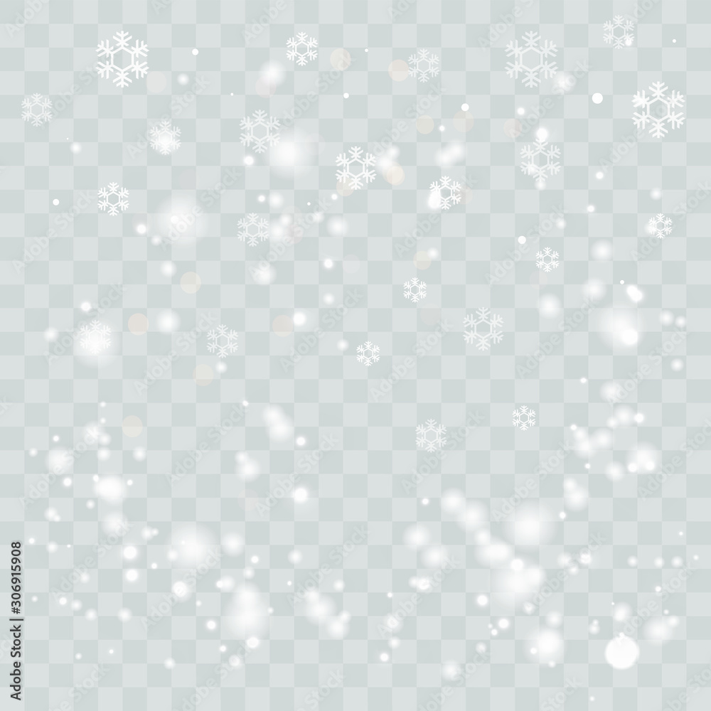 Realistic falling snow on a transparent background. texture, snowflakes fall, transparent background. Realistic falling snow on a transparent background. texture, snowflakes fall, transparent background.