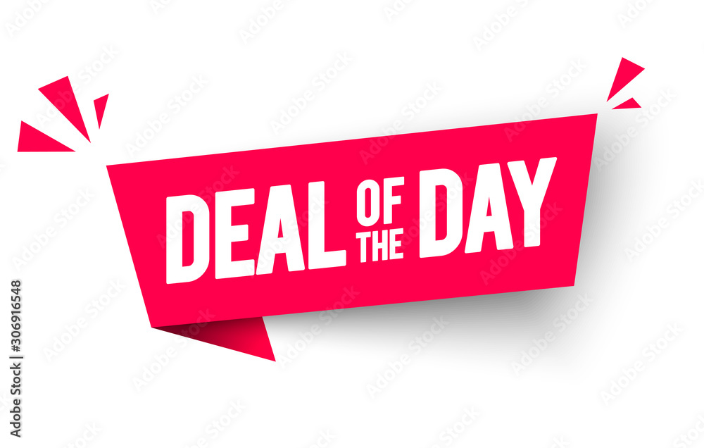 Vector Illustration Deal Of The Day Flag Label. Modern Web Banner Element.
