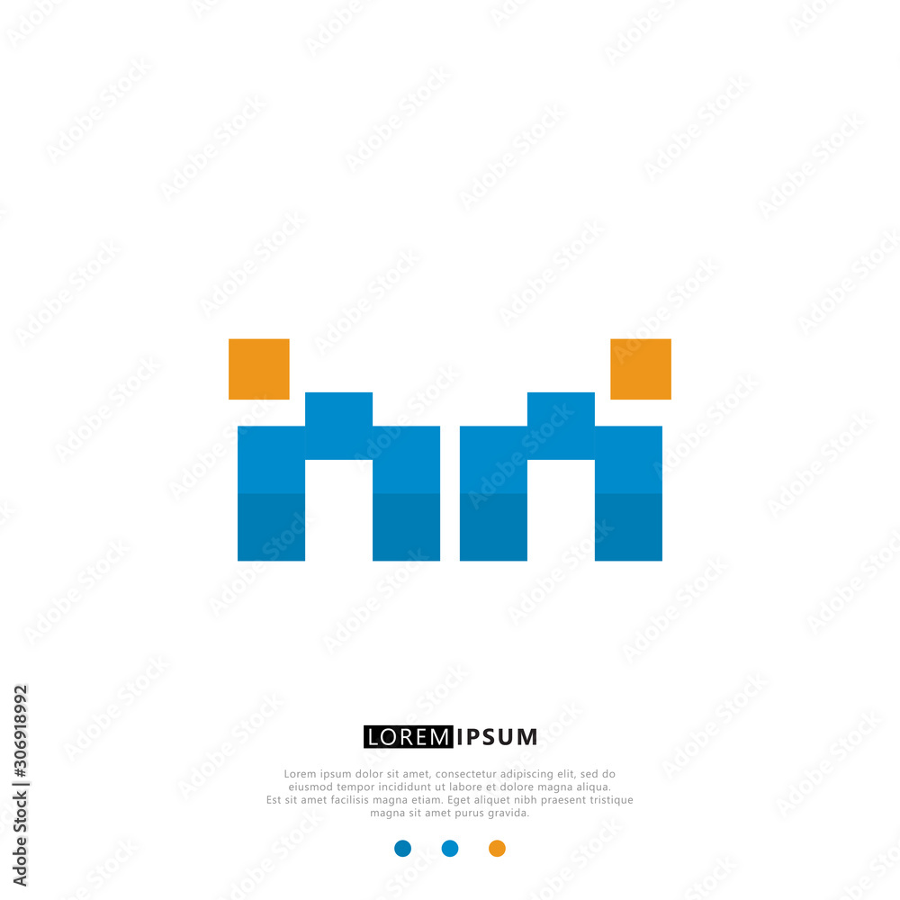 MA M A Logo Monogram with Blue and yellow Colors. modern letter logo design MA M A Logo Monogram with Blue and yellow Colors. modern letter logo design