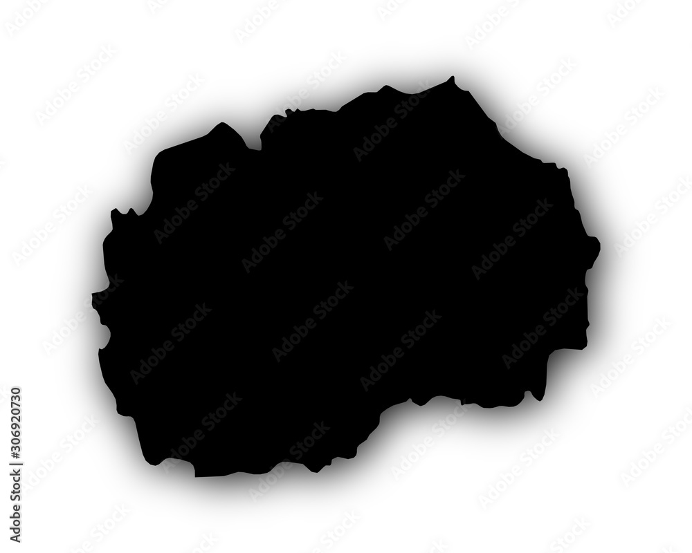 Karte von Mazedonien mit Schatten