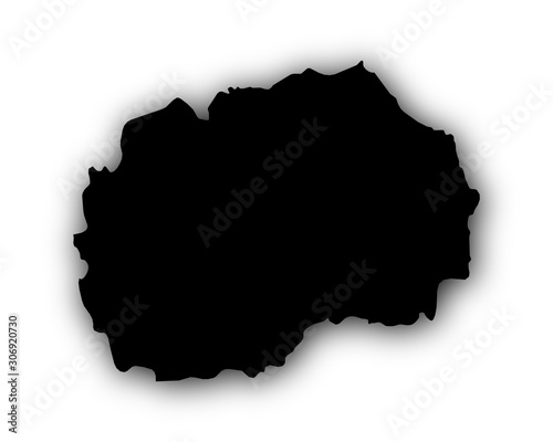 Karte von Mazedonien mit Schatten