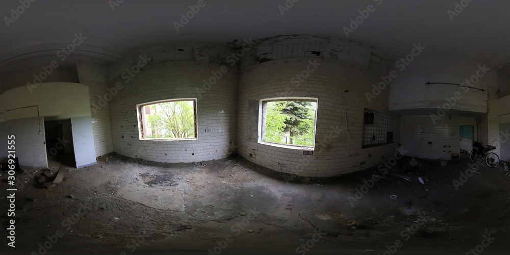 Abandoned building indoors HDRI Panorama Abandoned building indoors HDRI Panorama