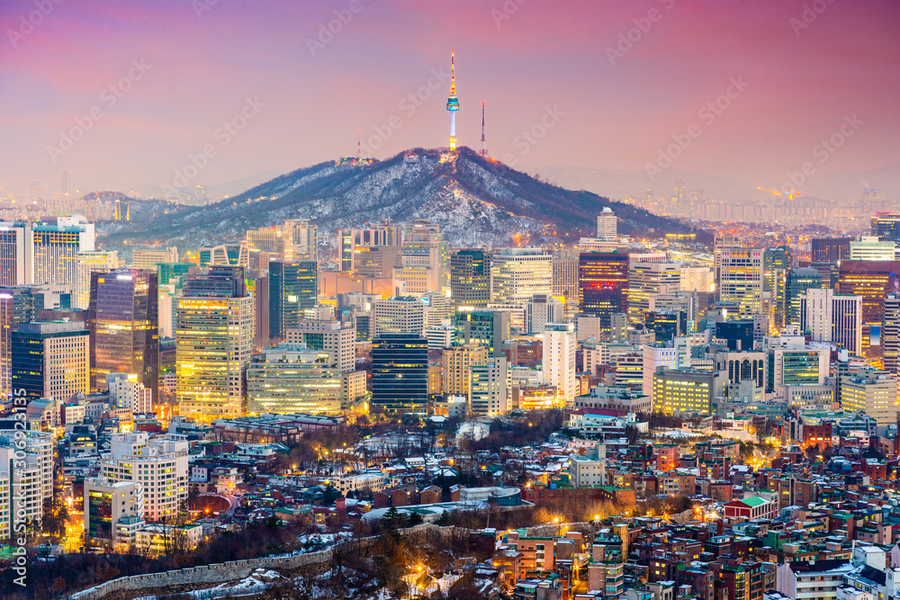Seoul, South Korea Cityscape - obrazy, fototapety, plakaty 