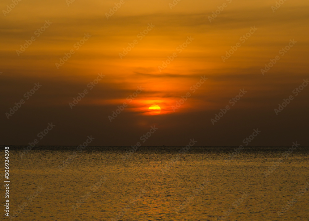 Golden sunset over the sea