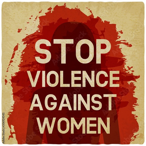 Stop violence against women concept