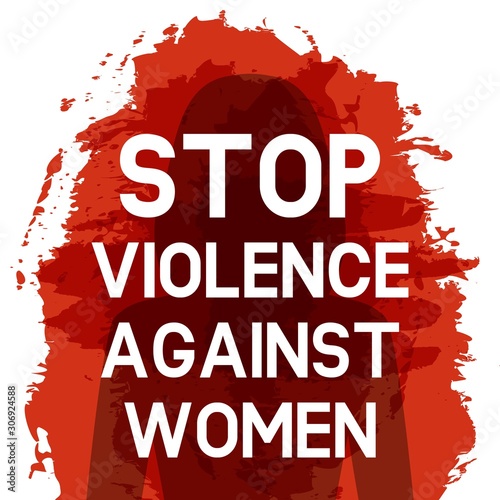 Stop violence against women concept