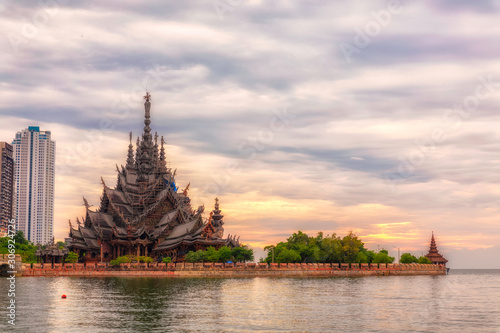 The Sanctuary of Truth in Pattaya Chonburi , Thailand