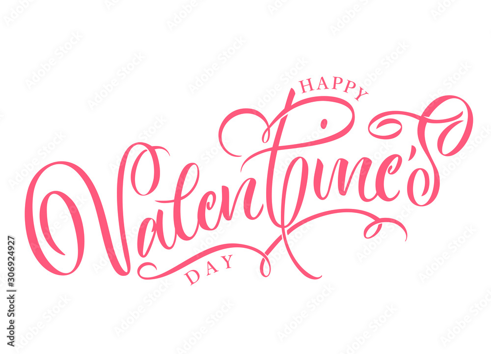 Vector illustration. Happy Valentines Day typography vector design for greeting cards and poster. Valentines Day text. Design template celebration.