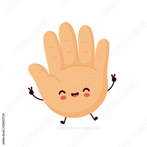 Cute smiling happy human hand