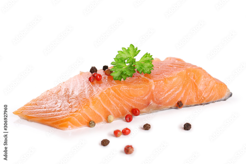 salmon fillet isolated on a white background salmon fillet isolated on a white background