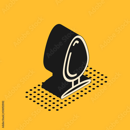 Isometric Anal plug icon isolated on yellow background. Butt plug sign. Fetish accessory. Sex toy for men and woman. Vector Illustration