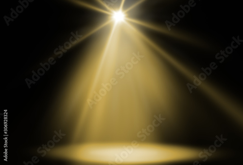 yellow stage spot lighting background 