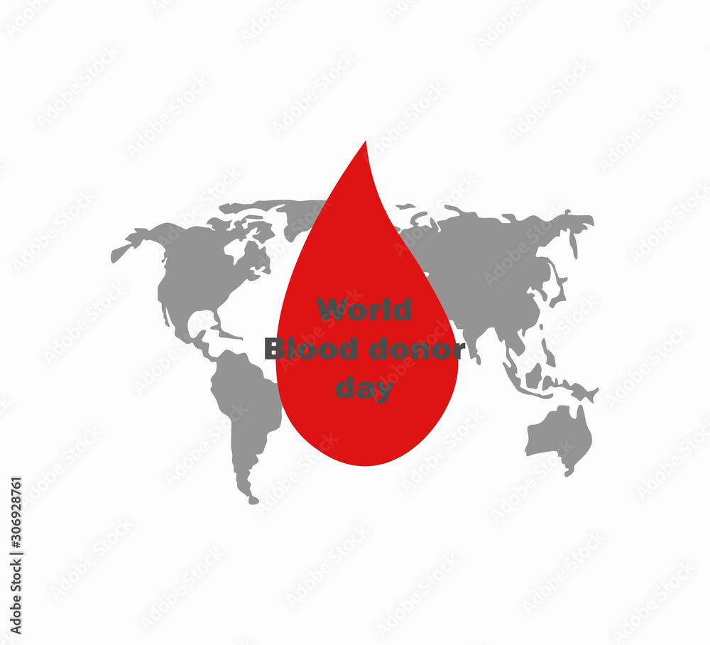 World Blood Donation Day - flat design vector drop of blood icon on a ...