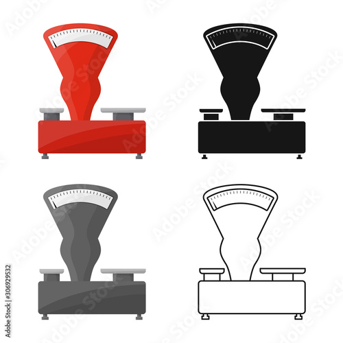 Isolated object of scales and mechanical icon. Web element of scales and kitchenware stock symbol for web.