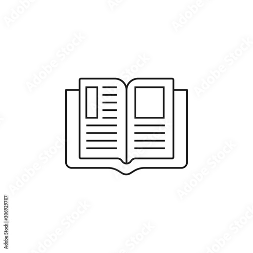 magazine layout - minimal line web icon. simple vector illustration. concept for infographic, website or app.