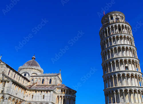 Detail of the exterior of the Leaning Tower of Pisa  Torre pendente di Pisa  in Pisa  Italy