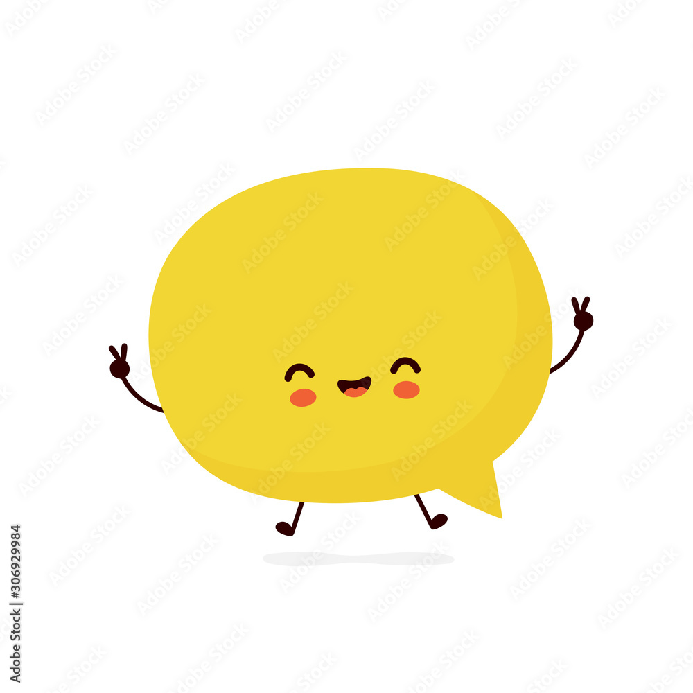 Obraz premium Cute smiling happy speech bubble