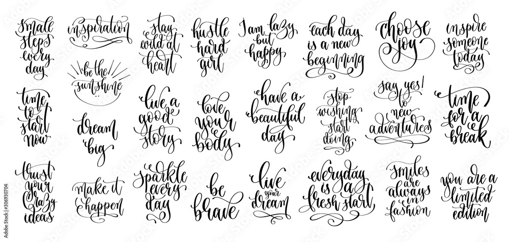 set of 25 hand lettering motivation and inspiration positive quote
