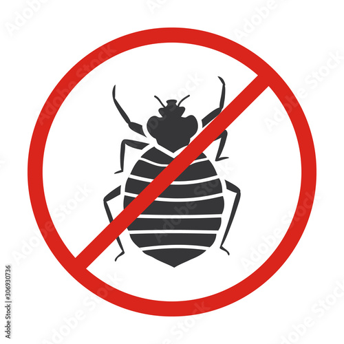 Bedbug vector icon.Black vector icon isolated on white background bedbug . photo