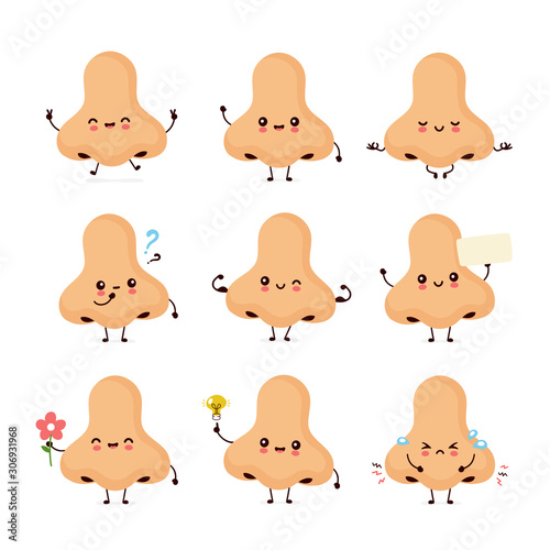 Cute smiling happy human nose.