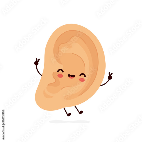 Cute smiling happy human ear