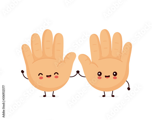 Cute smiling happy human hand couple