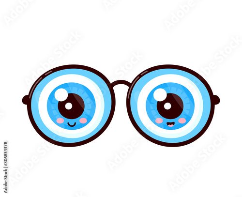 Cute healthy happy human eyeballs couple
