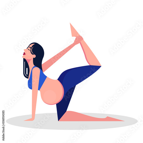 Yoga for pregnant woman concept. Fitness and sport