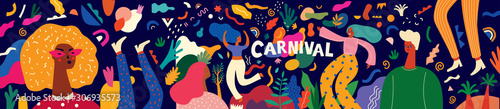 Beautiful holiday vector illustration with design for Brazil Carnival or party 
