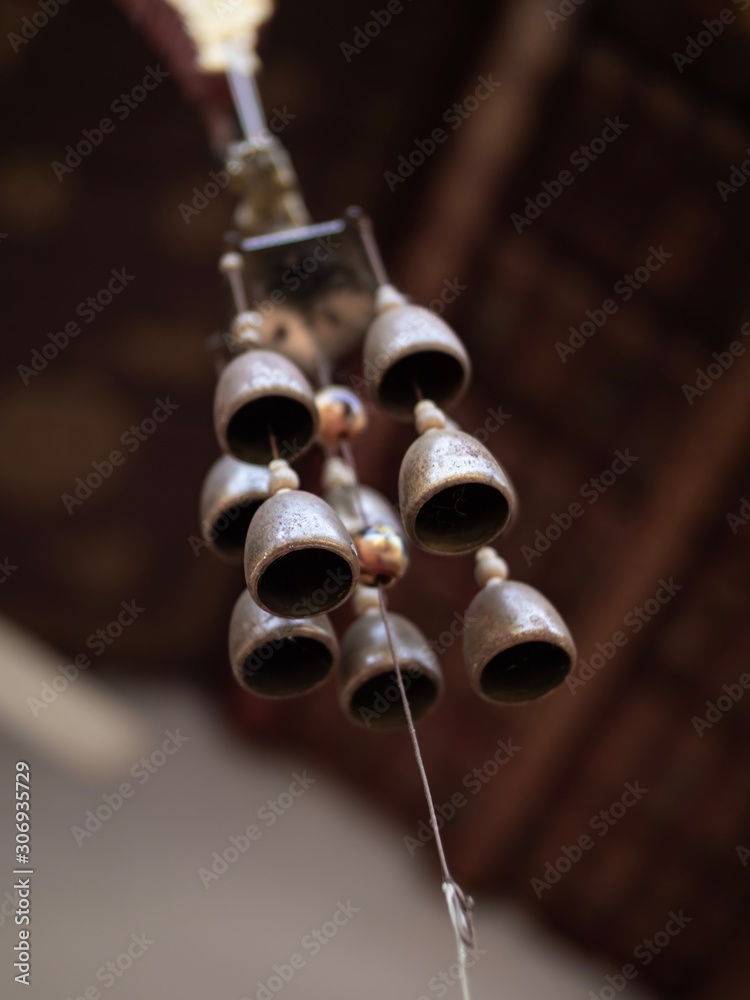 Naklejka premium Bells in Buddhism temple in Laos