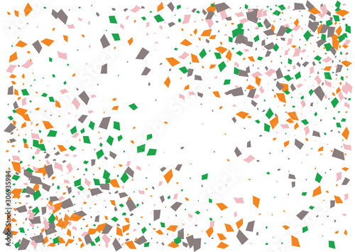 Festive color rectangle confetti background. Abstract frame confetti texture for holiday, postcard, poster, website, carnivals, birthday and children's parties. Cover confetti mock-up. Wedding card