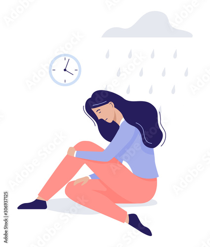 Mental health concept. Woman with bipolar disorder.