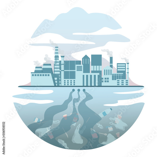 Global ecology problem vector illustration