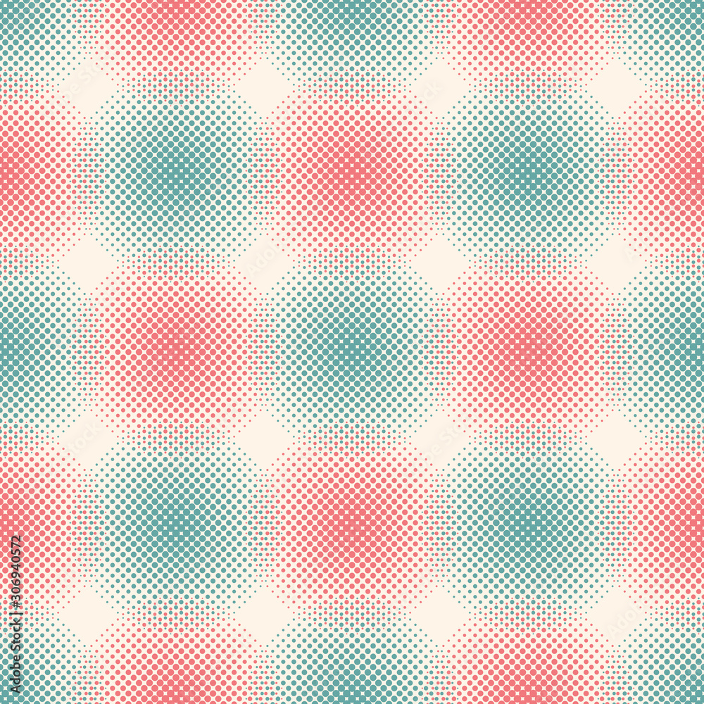 Vector Abstract Halftone Dots Seamless Pattern. Retro Pointillism Background. Colorful Bright Dotted Texture. Vector Abstract Halftone Dots Seamless Pattern. Retro Pointillism Background. Colorful Bright Dotted Texture.