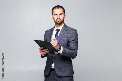 Businessman planning schedule. Time management and organizing skill. Man bearded manager concentrated face listening you and noticing. Successful businessman planning. Well organized.