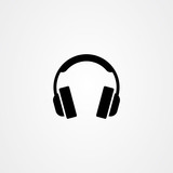 Headphones icon logo vector design