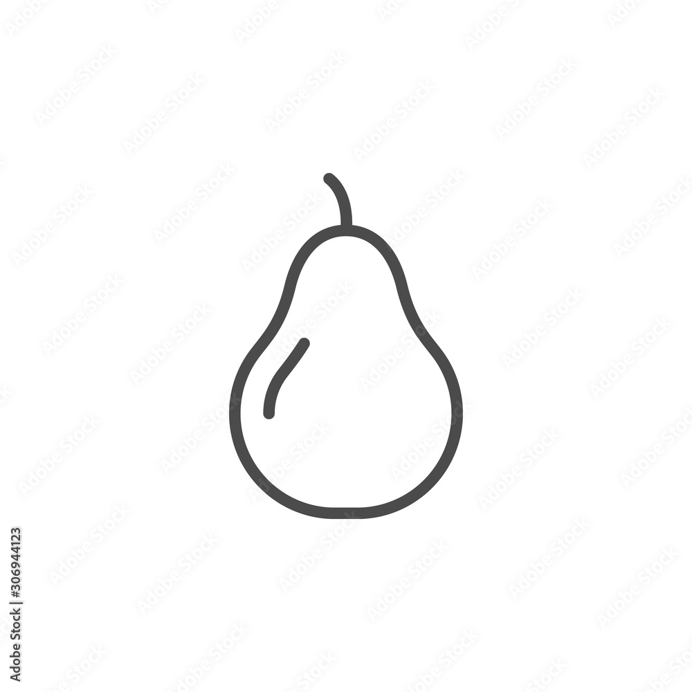 Pear line outline icon fruit concept Pear line outline icon fruit concept