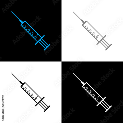 Medical syringe icon set, vector illustration